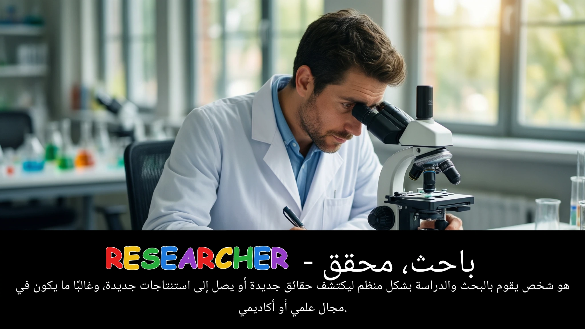 Arabic Illustration for researcher